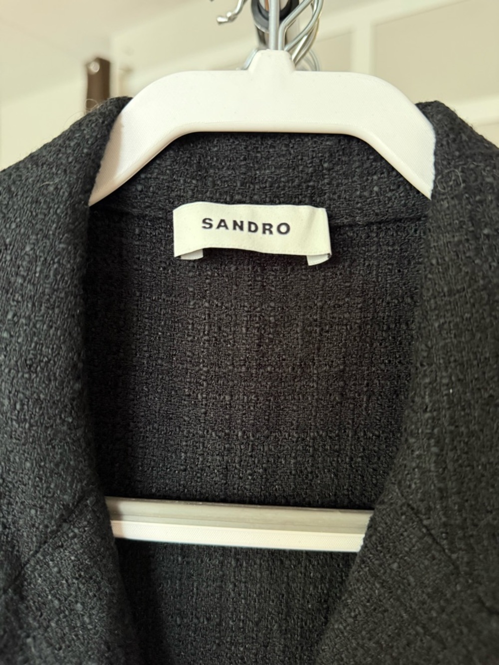 NWT Sandro Black Double-Breasted Tweed Mini Dress - Picture 4 of 8